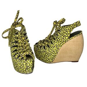 Loeffler Randall + Suno Wooden Wedge Platform Sandals